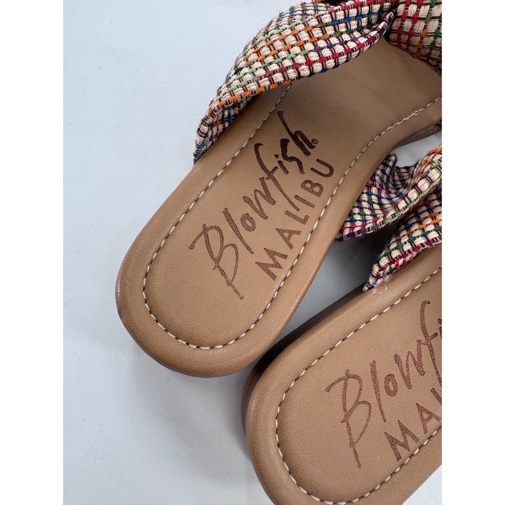 Blowfish Ashland Sandals Women 9M Multi Color Woven Knotted Bow Slide Wedge - Picture 5 of 7
